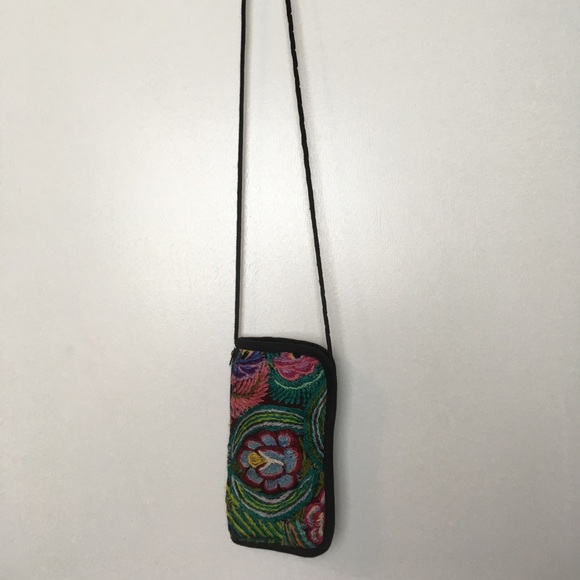 Handbags - Guatemala Small Purse Bag Zip Pocket Floral Tribal